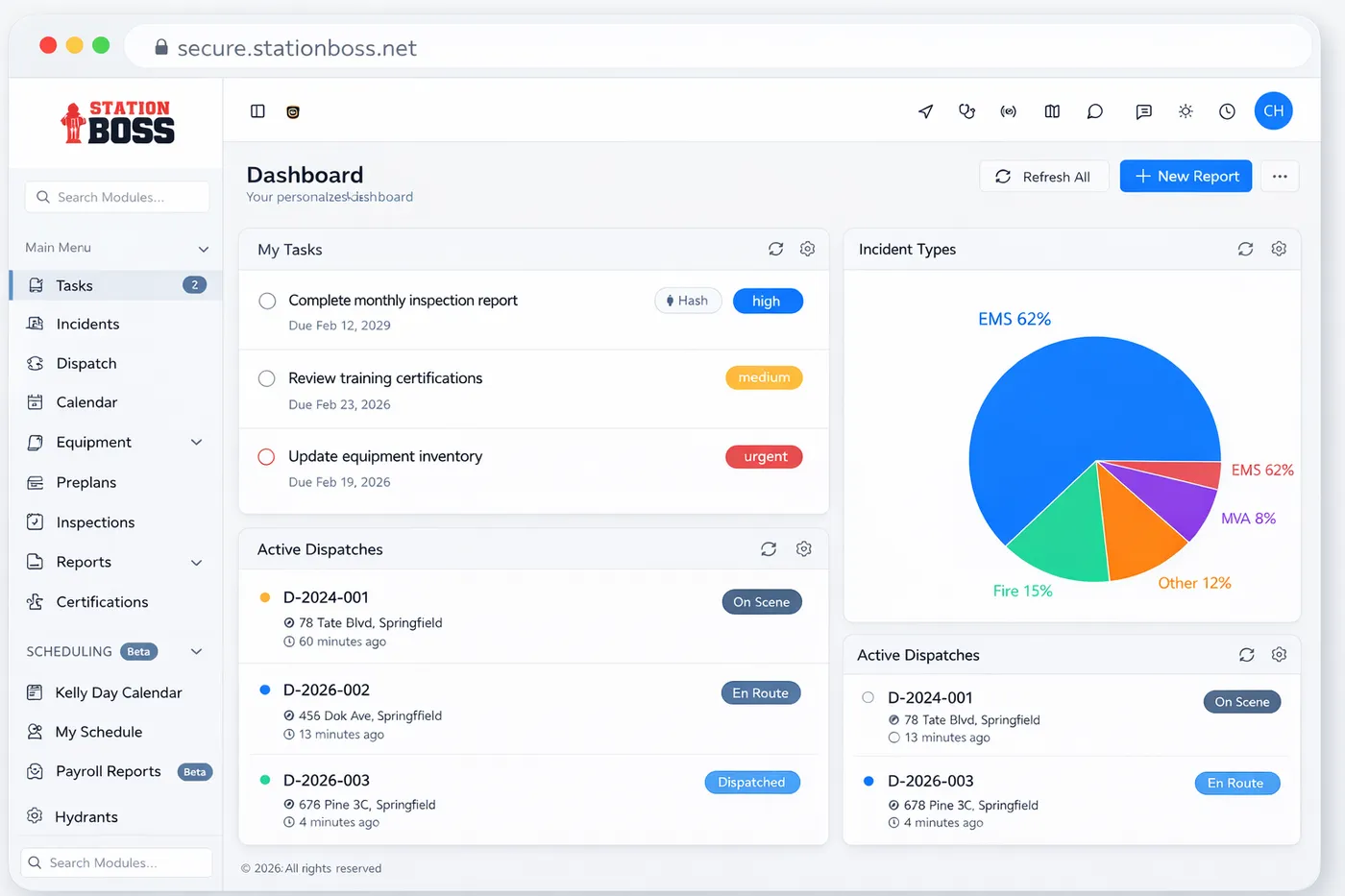 All-in-one fire department management platform